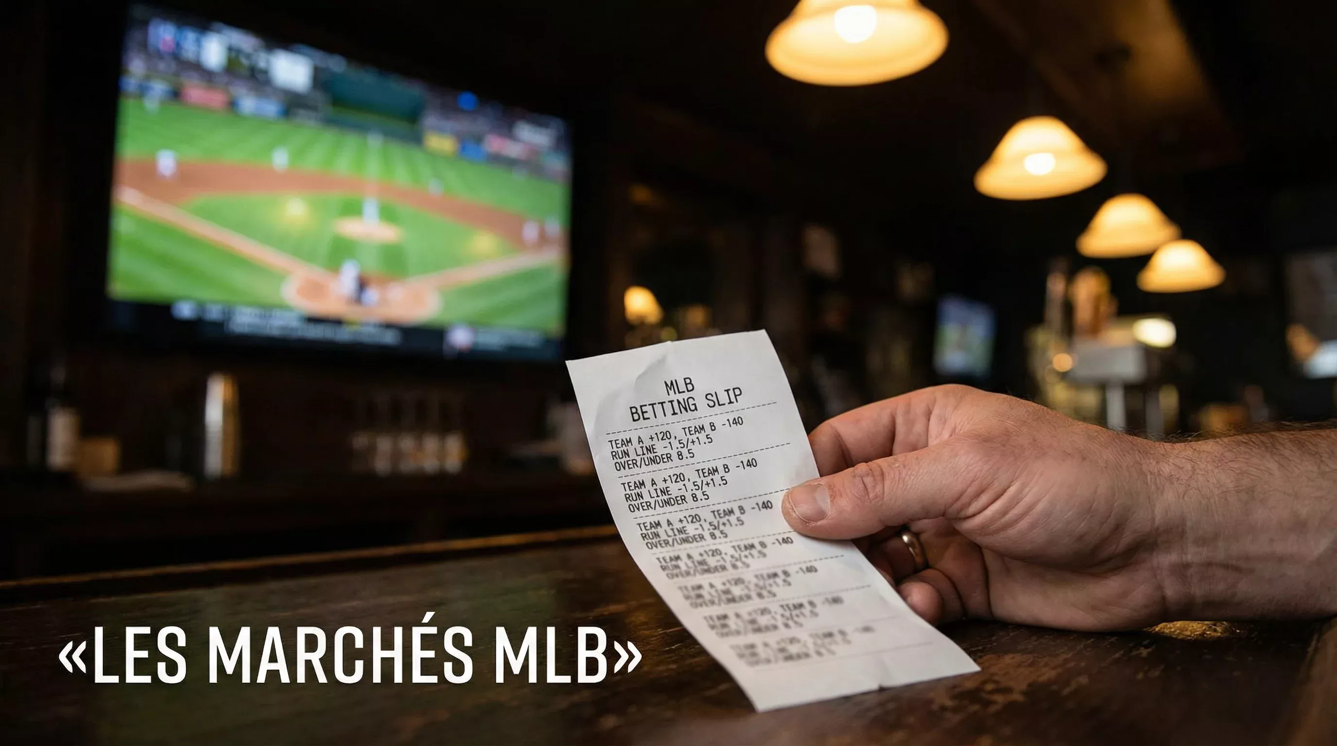 Différents types de paris sur le baseball MLB affichés sur un tableau de cotes