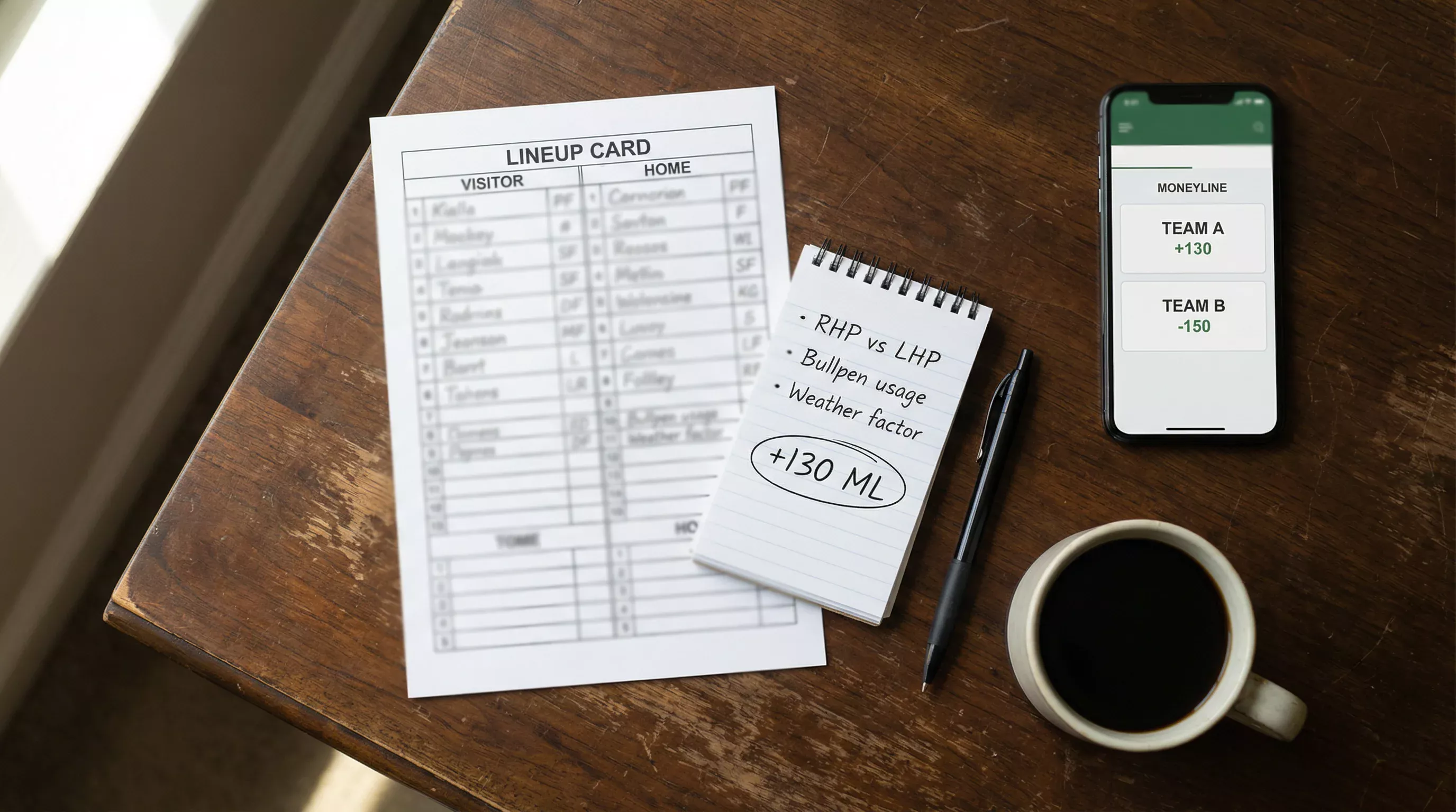 Tableau comparatif des types de paris baseball : moneyline, run line et over/under